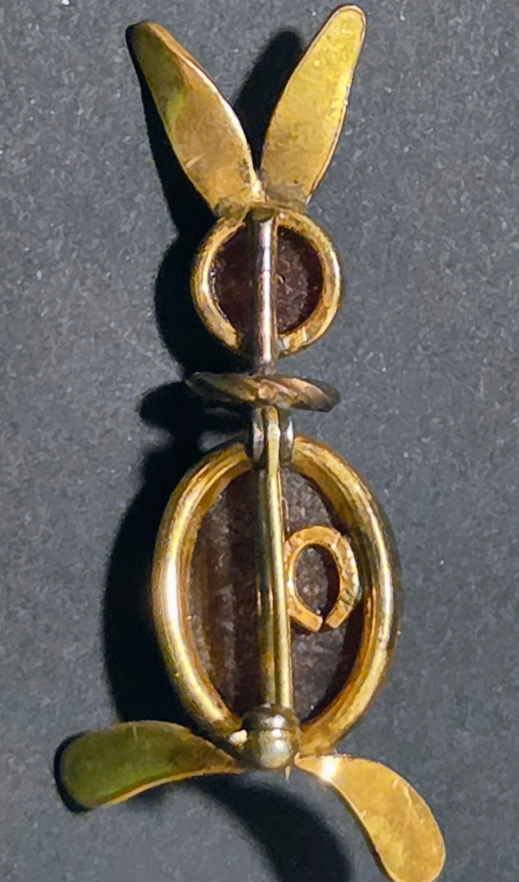 Vintage carved carnelian scarab pin